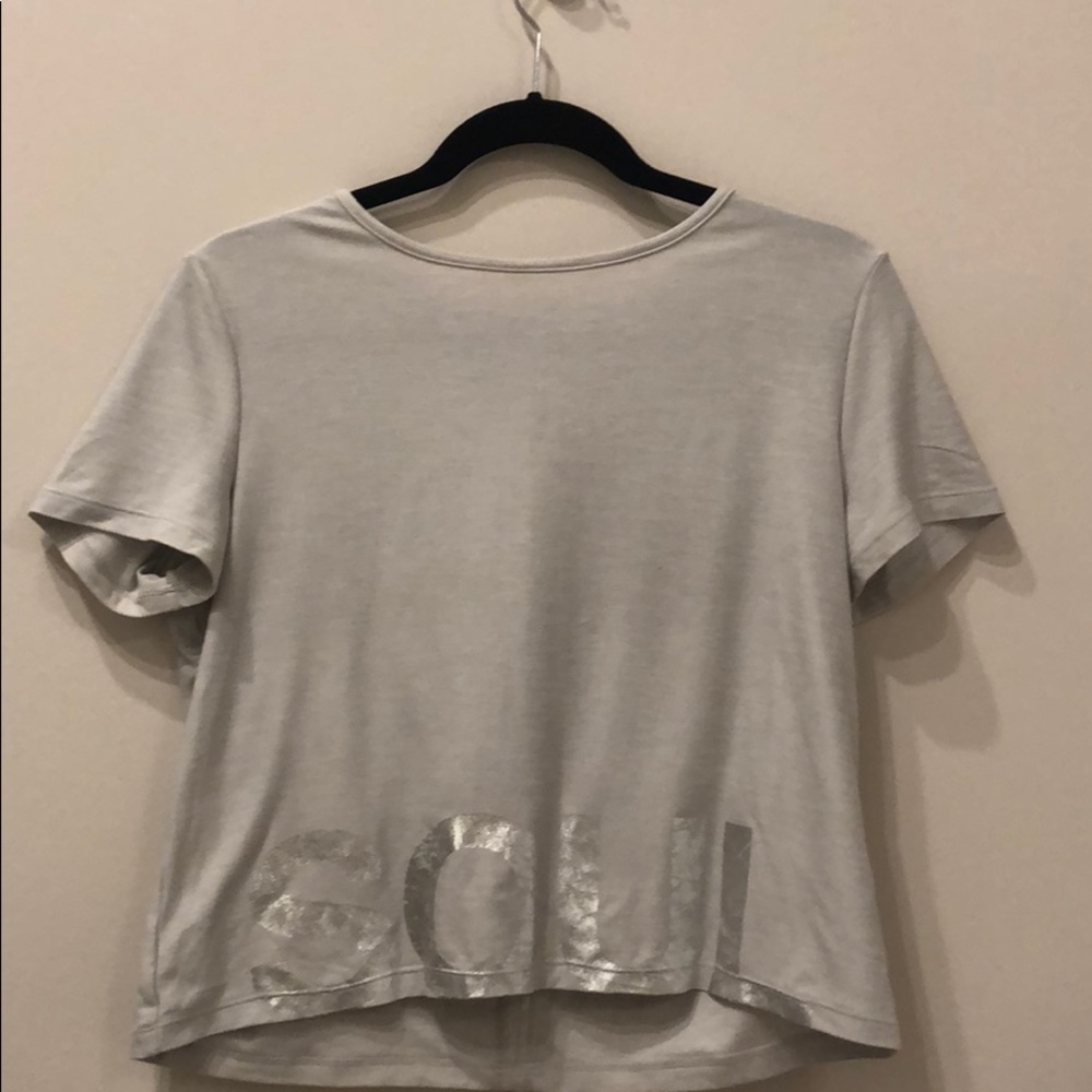 SoulCycle grey shirt with cut out back